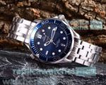 Top Quality Clone Omega Seamaster Blue Dial Stainless Steel Men's Watch